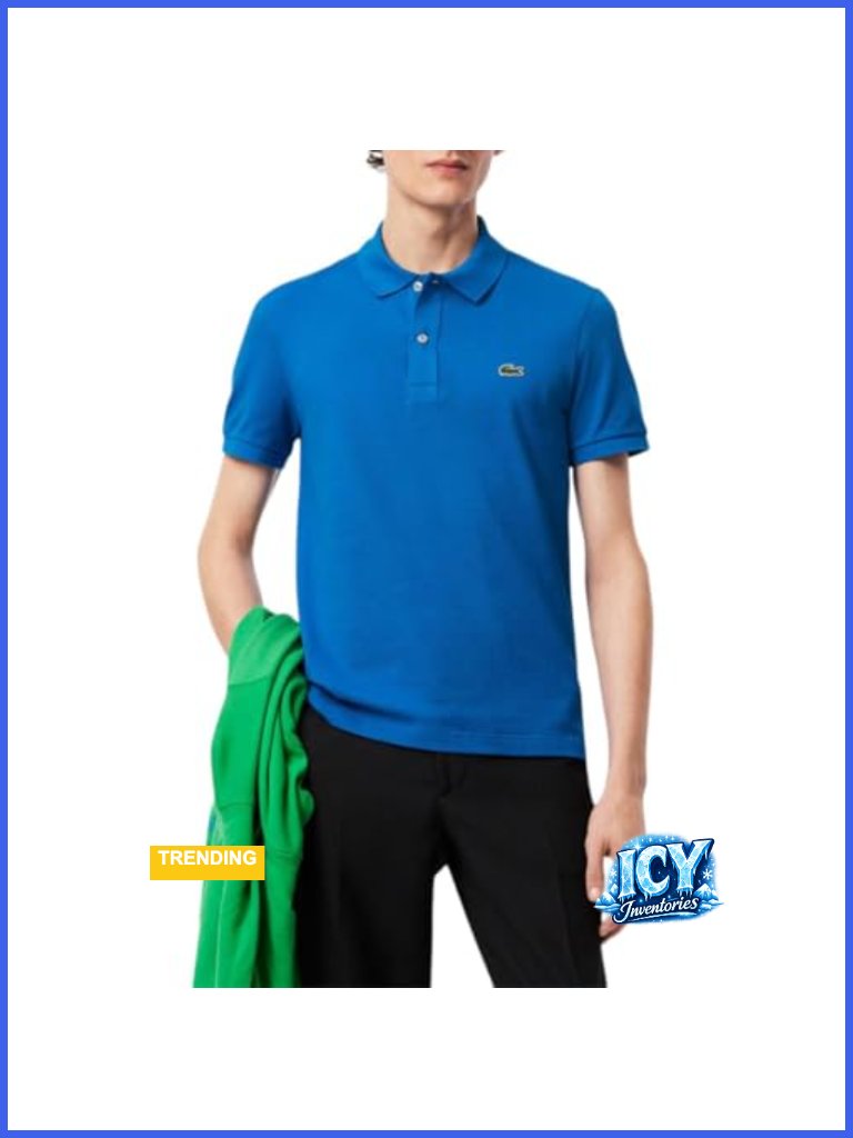 Men's Slim Fit Piqu Polo Shirt With Ribbed Cuffs & Collar